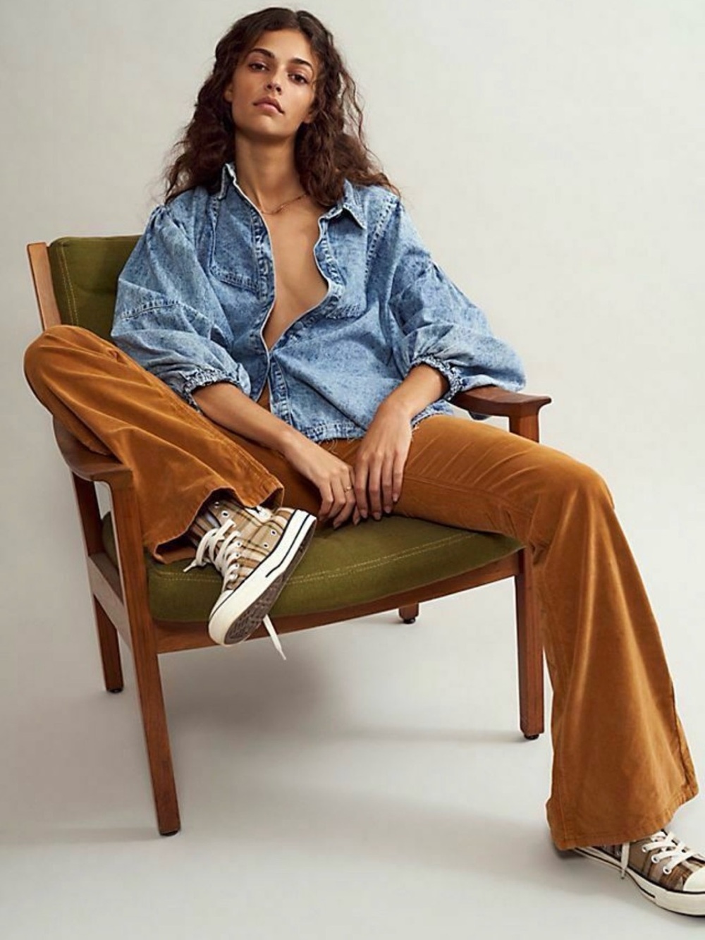 Free People We The Free Pull-On Corduroy Flare Pants Brown 31